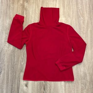 Prada AUTHENTICATED Red Turtleneck Fleece Fitted Sweatshirt Large Winter Fall